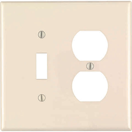 Leviton Almond 2 gang Nylon Duplex/Toggle Wall Plate 1 pk