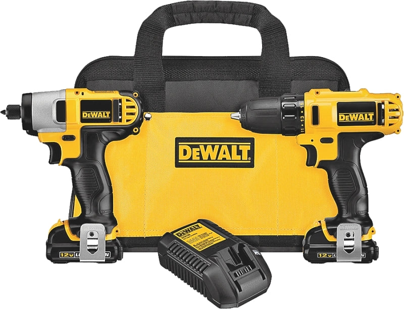 DEWALT DCK211S2 Combination Tool Kit, Battery Included, 1.5 Ah, 12 V, Lithium-Ion