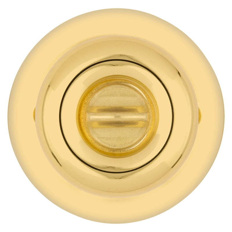Kwikset 400T 3CP6K6 Entry Knob, Bell, Tylo, Polished Brass, K6 Keyway, 2-19/32 in L x 2-5/8 in W x 2-5/8 in H Dimensions