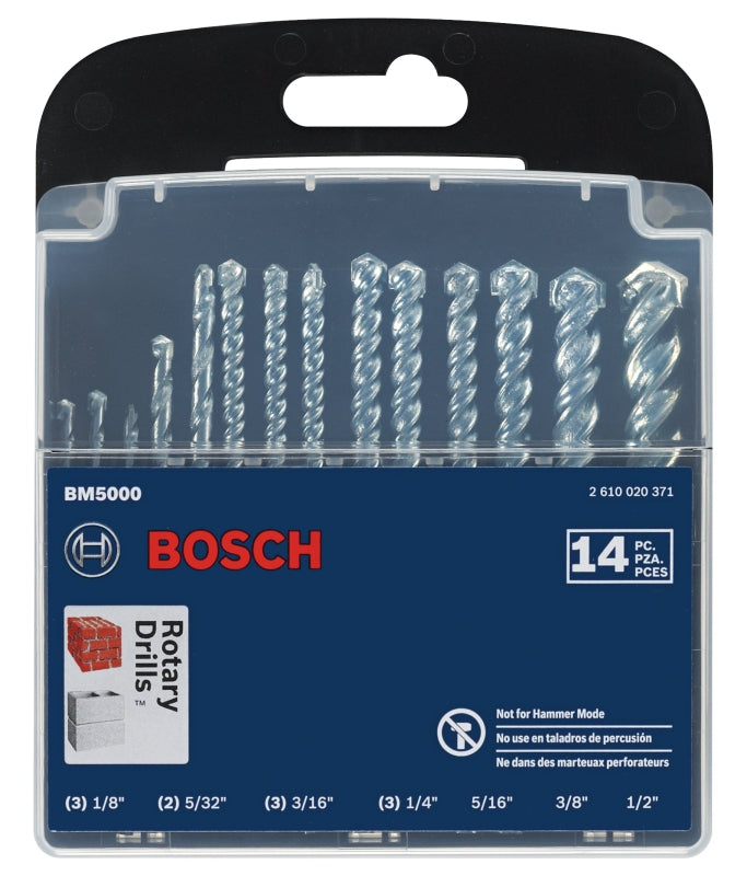 Bosch BM5000 Rotary Bit Set, Masonry, 14-Piece, Carbide