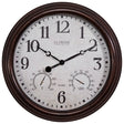 Equity 404-3015 Clock, 15 in Dia, Round, Brown Frame, Plastic Clock Face, Analog