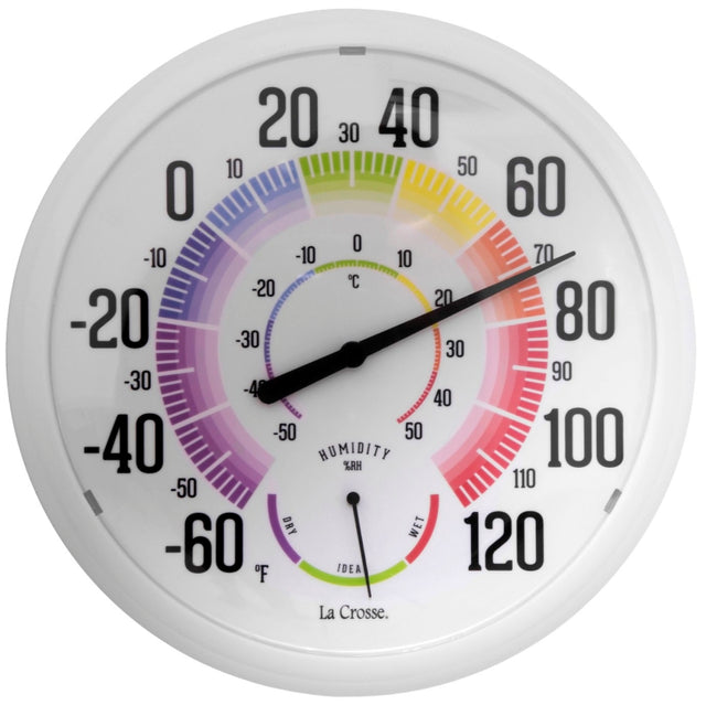 La Crosse 104-1534A Thermometer, -60 to 120 deg F, 20 to 90 % Humidity Range