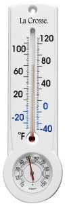 La Crosse 204-109 Thermometer, 2.95 in L x 0.75 in W x 8.75 in H Dimensions, Analog, -40 to 120 deg F, Plastic Casing