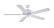 Boston Harbor CF-78092 Ceiling Fan, 5-Blade, White Blade, 52 in Sweep, ABS Blade, 3-Speed