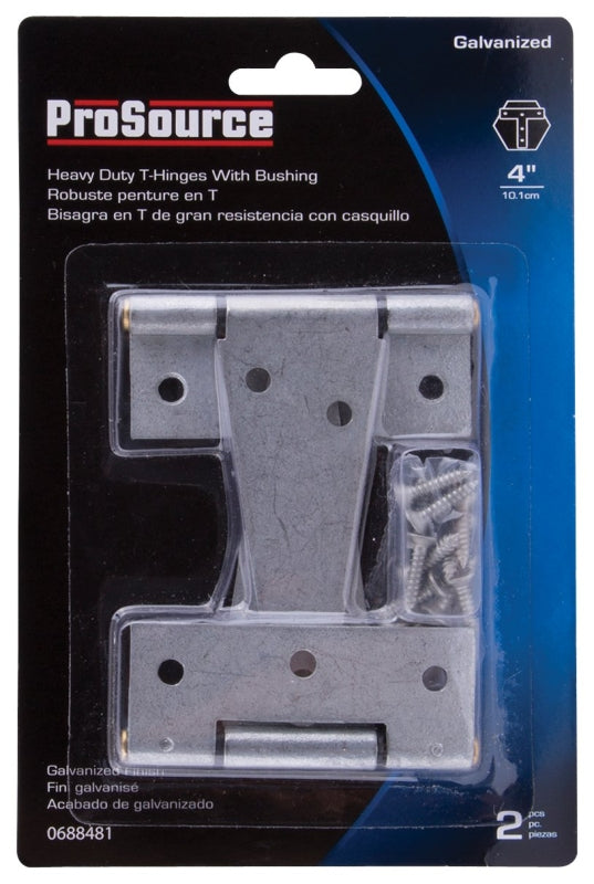 ProSource HTH-G04-C2PS T-Hinge, Galvanized Steel, Galvanized Brass Pin, Fixed Pin, 180 deg Range of Motion, 46 (Pair) lb
