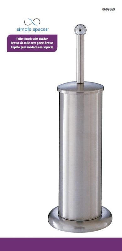 Simple Spaces MYY11-3L Toilet Bowl Brush with Stand, Stainless Steel Holder