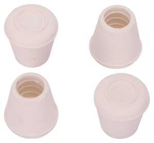 ProSource FE-50641-B Furniture Leg Tip, Round, Rubber, White, 1/2 in Dia, 1.1 in H, Pack of 36