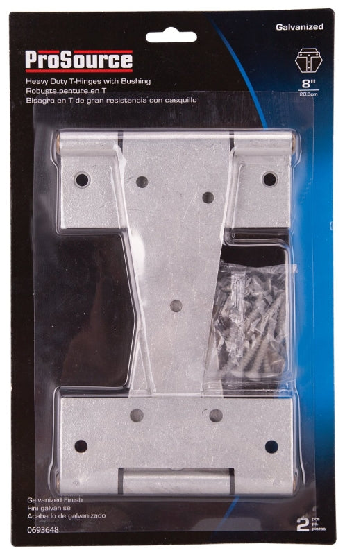 ProSource HTH-G08-C2PS T-Hinge, Galvanized Steel, Galvanized Brass Pin, Fixed Pin, 180 deg Range of Motion
