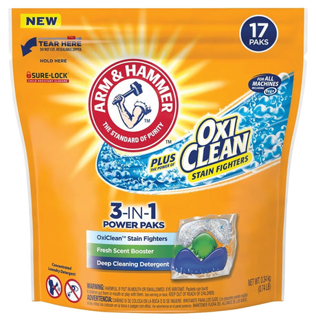 Arm & Hammer 94206 Laundry Detergent, 17 CT, Pack, Fresh, Pack of 4