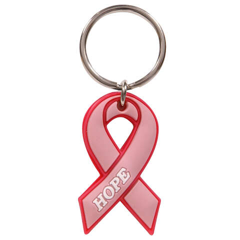 HILLMAN Breast Cancer Awareness Plastic Pink Keychain, Pack of 3