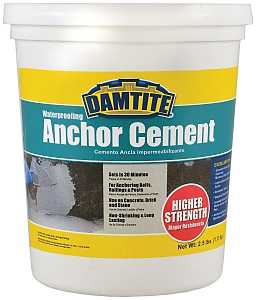 Damtite 08032 Anchoring Cement, Powder, Gray, 48 hr Curing, 2.5 lb Pail