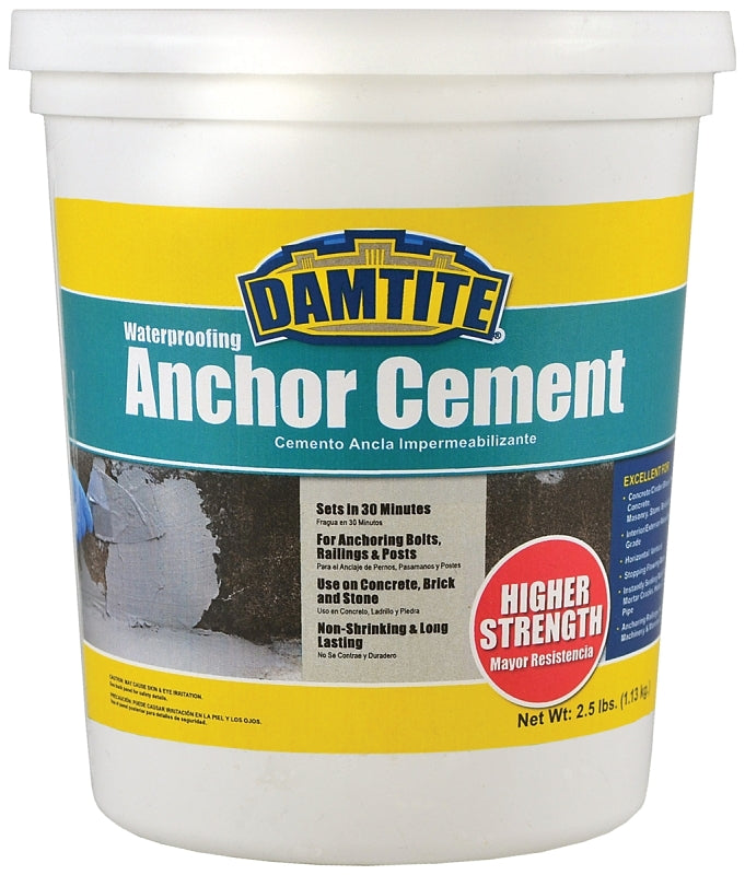 Damtite 08032 Anchoring Cement, Powder, Gray, 48 hr Curing, 2.5 lb Pail