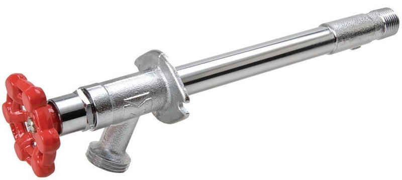 B & K 104-404 Frost-Free Sillcock Valve, 8 in L, 1/2 x 3/4 in, MPT x Hose, Brass Body, Chrome