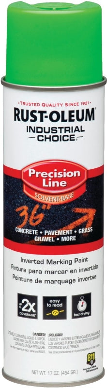 Industrial Choice 203023 Inverted Marking Spray Paint, Semi-Gloss, Fluorescent Green, 17 oz Can