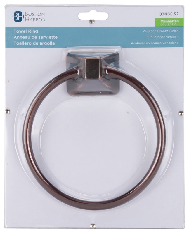Boston Harbor 3660-35-07-SOU Towel Ring, 5-7/8 in Dia Ring, Wall Mounting
