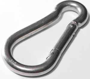 Baron 2450S-3/8 Spring Snap, 1/2 in Snap Opening, 4 in L Dimensions, 400 lb Working Load, Stainless Steel