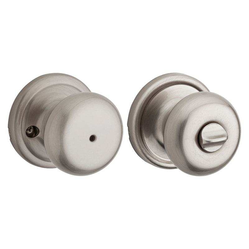 Kwikset Signature Series 730H156ALRCSBX Privacy Door Knob, Satin Nickel, Interior Locking, Reversible Hand