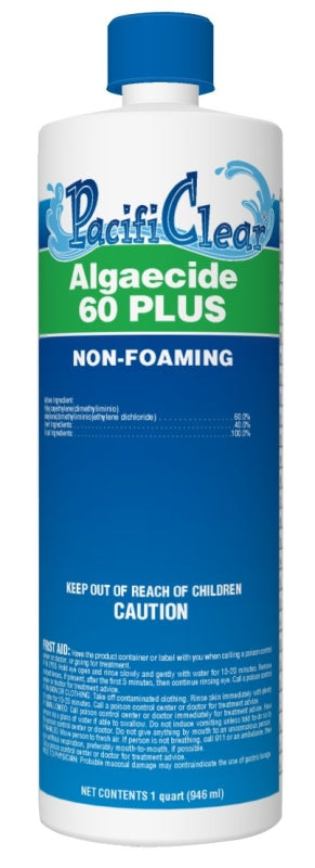 PacifiClear F053001012PC Algaecide 60 Plus, 1 qt Bottle, Liquid