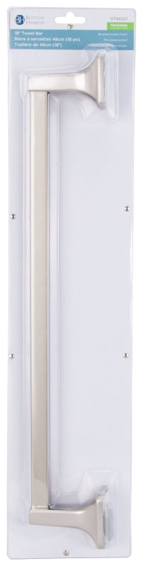 Boston Harbor 3618-07-SOU Towel Bar, 18 in L Rod, Brushed Nickel, Surface