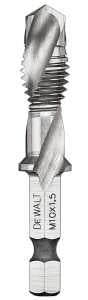 DEWALT IMPACT READY DWADTQTR10MM15 Tap and Drill Bit, 10 mm Dia, 3-Flute, Spiral Flute