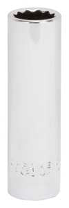 Vulcan MT6528976 Drive Socket, 15 mm Socket, 1/2 in Drive, 12-Point, Chrome Vanadium Steel, Chrome