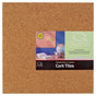 Quartet 102 Natural Cork Tile, 12 in L, Brown Board, Pack of 4