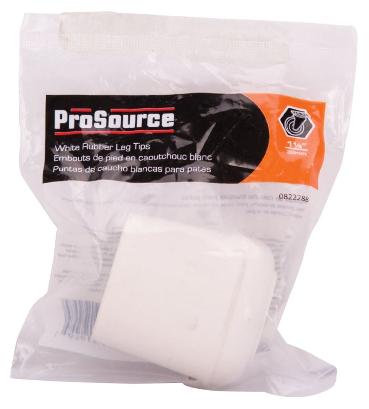ProSource FE-50647-B Furniture Leg Tip, Round, Rubber, White, 1-1/4 in Dia, 1.7 in H, Pack of 48