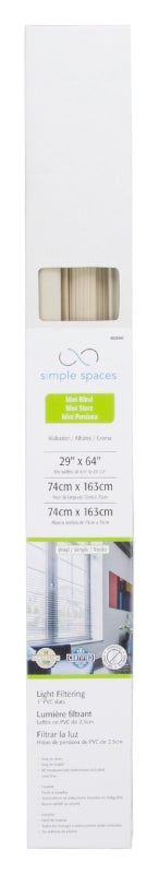 Simple Spaces PVCMB-4AA Blind, 64 in L, 29 in W, Vinyl, Alabaster