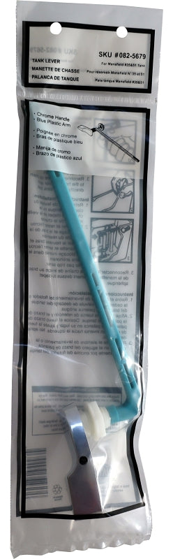 ProSource PMB-207 Toilet Flush Lever, Front, 9 in L Flush Arm, Plastic, Chrome