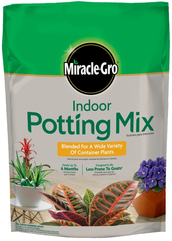 Miracle-Gro 72776891 Indoor Potting Mix, 6 qt Bag, Pack of 8
