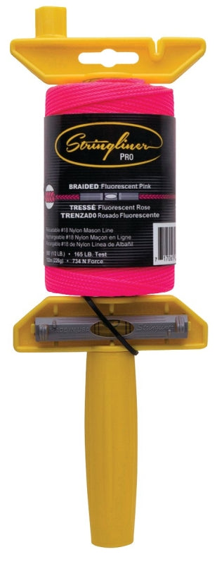 Stringliner 24462 Line Reel, 500 ft L Line, Fluorescent Pink Line, 1 in Dia