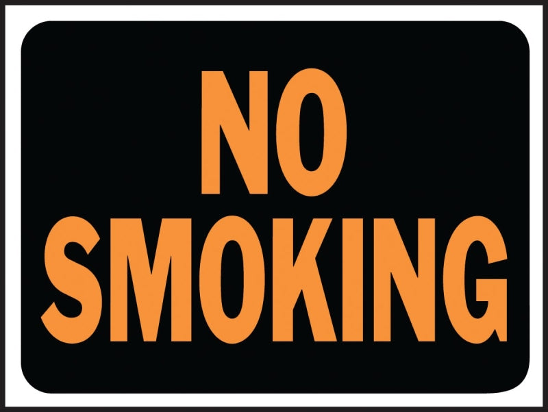Hy-Ko Hy-Glo Series 3013 Identification Sign, 8-1/2 x 12 in Dimensions, Rectangular, NO SMOKING, Black Background, Pack of 10