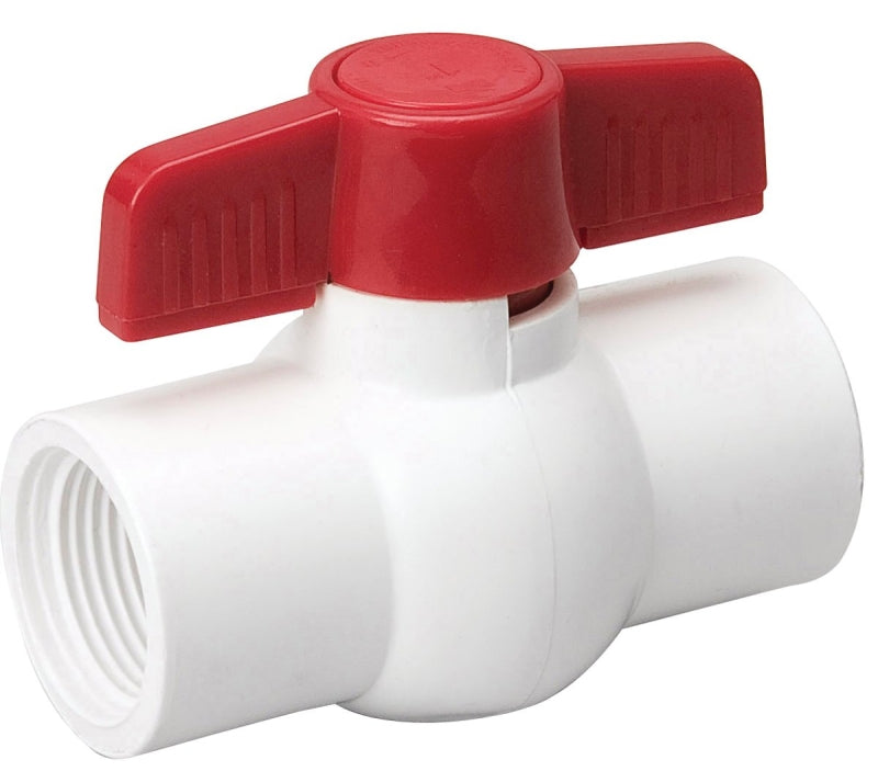 B & K 107-136HC Ball Valve, White, 1-1/4 in Connection, FPT x FPT, 150 psi Pressure, PVC Body