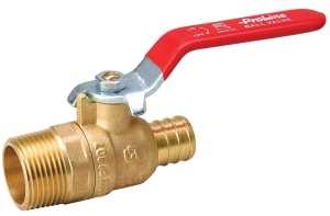 B & K 107-334NL Ball Valve, 3/4 in Connection, MIP x PEX, 400/160 psi Pressure, Brass Body