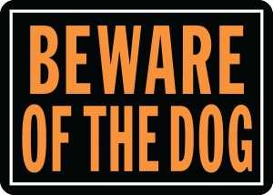 Hy-Ko Hy-Glo Series 838 Identification Sign, Rectangular, BEWARE OF THE DOG, Fluorescent Orange Legend, Black Background, Pack of 12