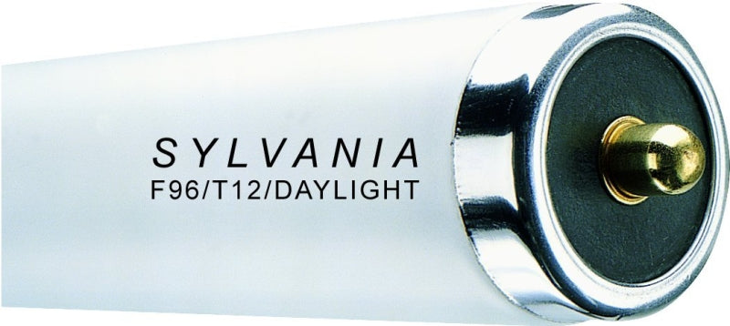 Sylvania 29500 Slimline Fluorescent Bulb, 75 W, T12 Lamp, Single Pin Lamp Base, 3837 Lumens, 6500 K Color Temp, Daylight, Pack of 15