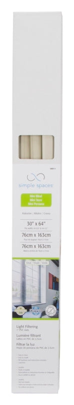 Simple Spaces PVCMB-5AA Blind, 64 in L, 30 in W, Vinyl, Alabaster