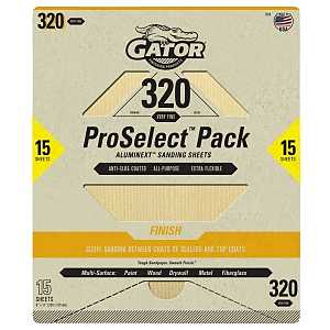 Gator 7284 Sanding Sheet, 11 in L, 9 in W, Very Fine, 320 Grit, Aluminum Oxide Abrasive