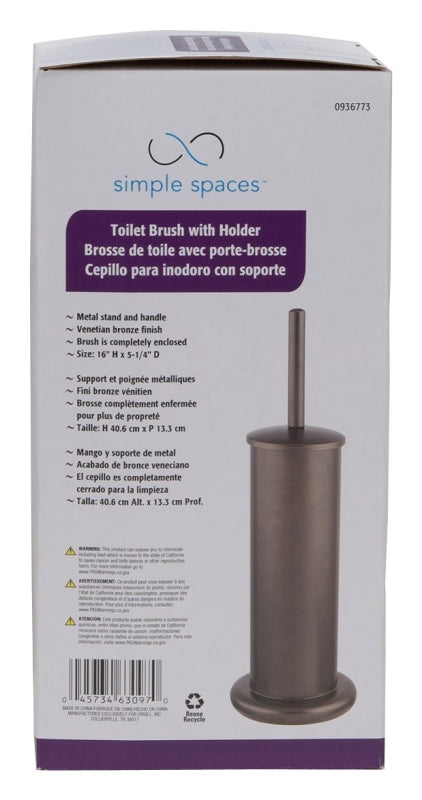 Simple Spaces MYY004 Toilet Bowl Brush with Stand, Steel Holder