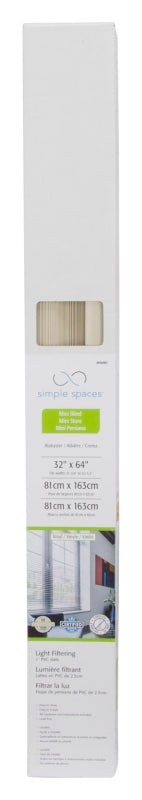 Simple Spaces PVCMB-7AA Blind, 64 in L, 32 in W, Vinyl, Alabaster