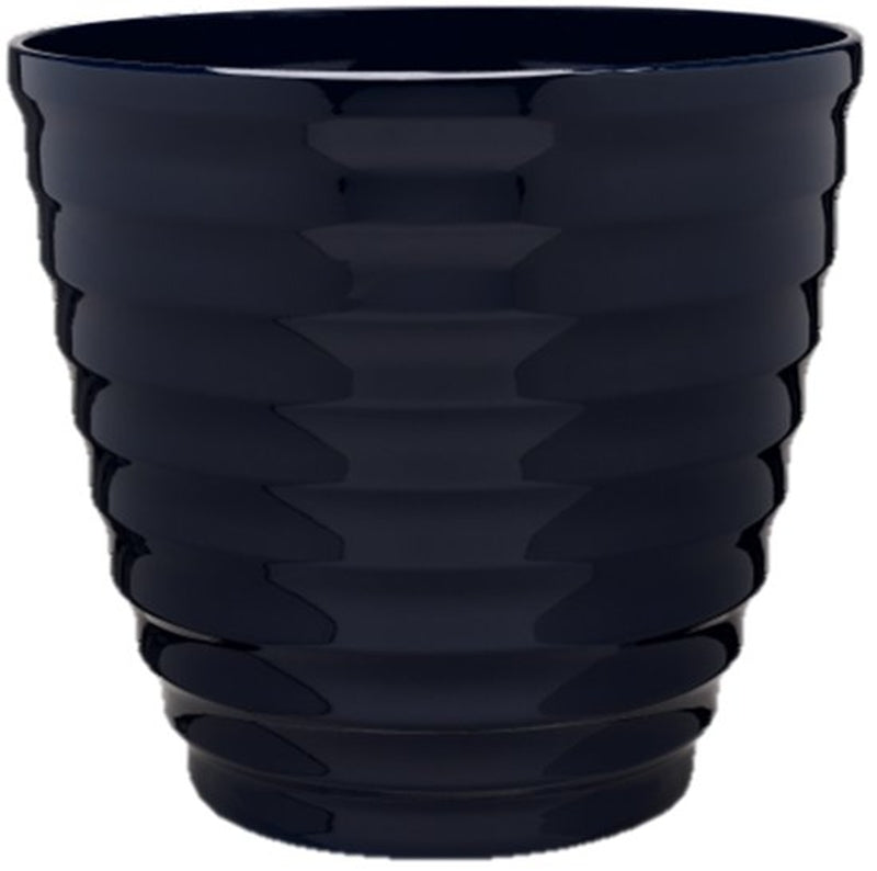 Southern Patio HDR-064756 Planter, 14 in Dia, 11-1/2 in H, Round, Beehive Design, Resin, Navy