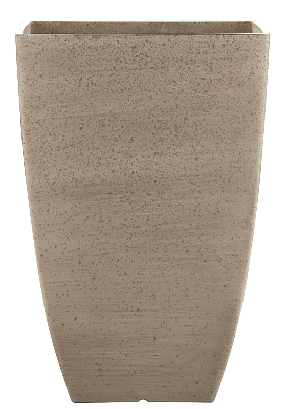 Southern Patio HDR-091646 Newland Planter, 15-1/2 in H, Square, Plastic/Resin, White, Stone Aesthetic