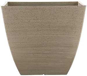 Southern Patio HDR-091660 Newland Planter, 13-1/2 in H, 16 in W, 16 in D, Square, Plastic/Resin, White, Stone Aesthetic