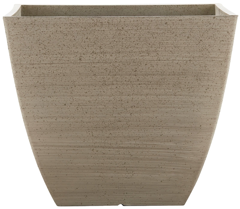 Southern Patio HDR-091660 Newland Planter, 13-1/2 in H, 16 in W, 16 in D, Square, Plastic/Resin, White, Stone Aesthetic