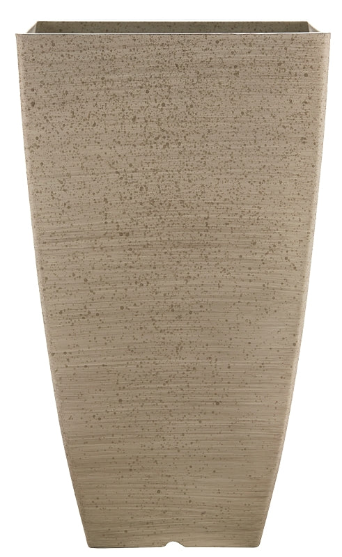 Southern Patio HDR-091684 Newland Planter, 21 in H, Square, Plastic/Resin, White, Stone Aesthetic