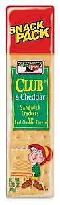 Keebler KCLUBC12 Sandwich Crackers, Club and Cheddar Flavor, 1.73 oz, Pack of 12