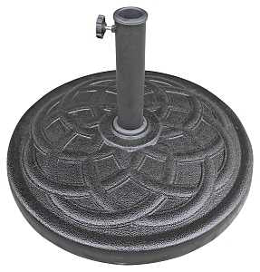 Seasonal Trends 69330 Umbrella Base, 21.65 in Dia, 13.2 in H, Round, Resin/Steel/Plastic, Black
