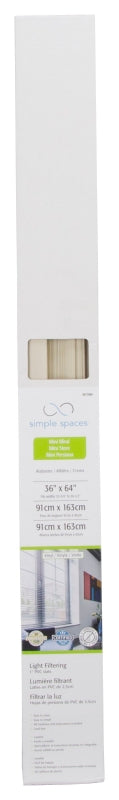 Simple Spaces PVCMB-11AA Blind, 64 in L, 36 in W, Vinyl, Alabaster, Pack of 4