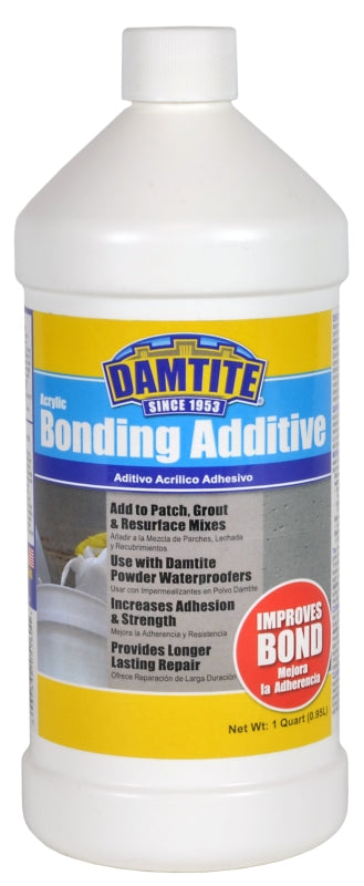 Damtite 05160 Bonding Additive, Liquid, White, 1 qt Bottle