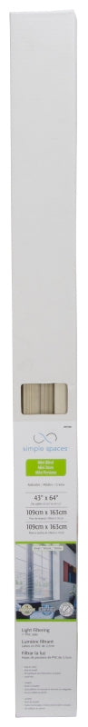 Simple Spaces PVCMB-13AA Blind, 64 in L, 43 in W, Vinyl, Alabaster, Pack of 4